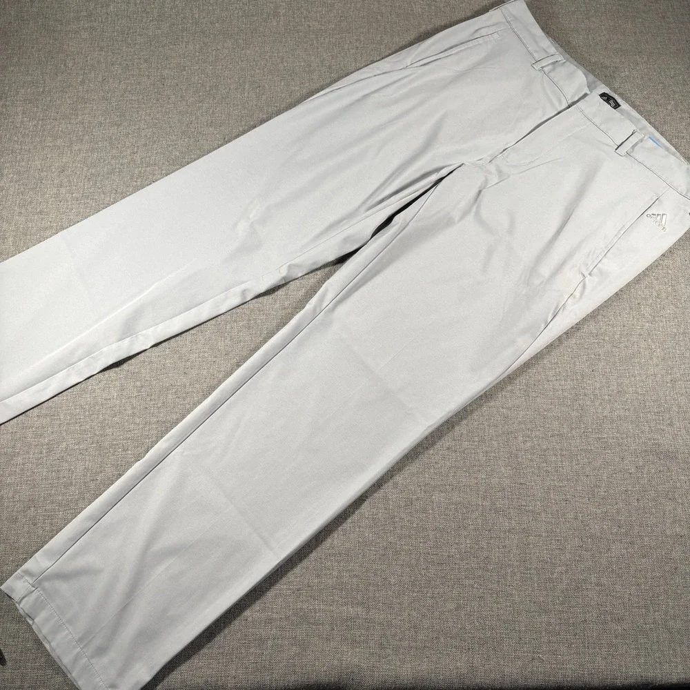 Adidas Golf Pants Mens 34x32 Gray Flat Front Performance Stretch‎ Lightweight